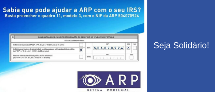 Ajude a ARP com o seu IRS. Preencha o quadro 11, modelo 3, com o NIF da ARP: 504070924